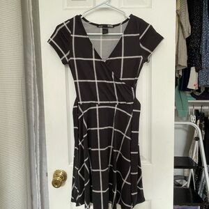 Rebel Sugar Black and White Checkered Mini Dress